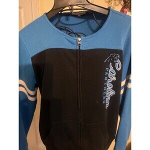 Carolina Panther Zip up Oval Neck Jacket with Zipper Women Size L